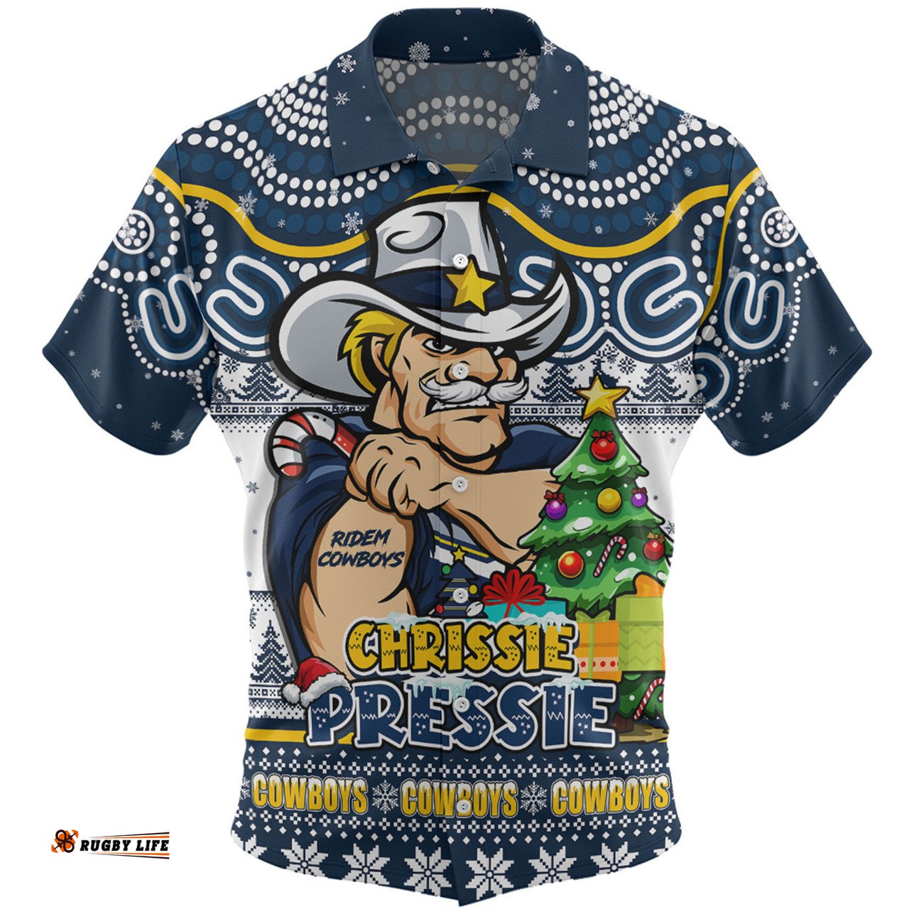 Amazing Aussie North Queensland Cowboys Aussie Ugly Christmas For Die Hard Fan Supporters Hawaiian Shirt