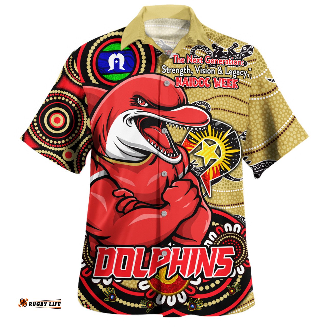 Amazing Aussie Redcliffe Dolphins Spirit Of NAIDOC Series Hawaiian Shirt