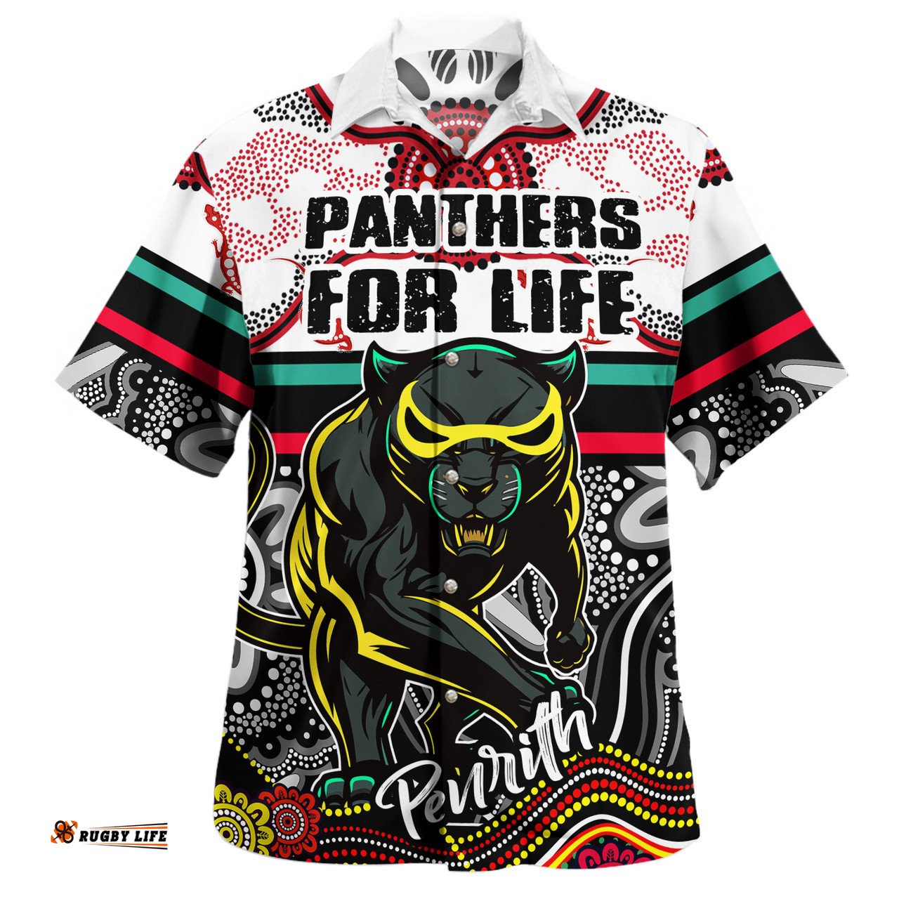 Amazing Aussie Penrith Panthers Custom Penrith Panthers For Life With Aboriginal Style Hawaiian Shirt