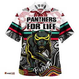 Amazing Aussie Penrith Panthers Custom Penrith Panthers For Life With Aboriginal Style Hawaiian Shirt