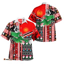 Amazing Aussie St. George Illawarra Dragons Dragons Xmas Green Wyvern With Snowflakes And Ball Hawaiian Shirt