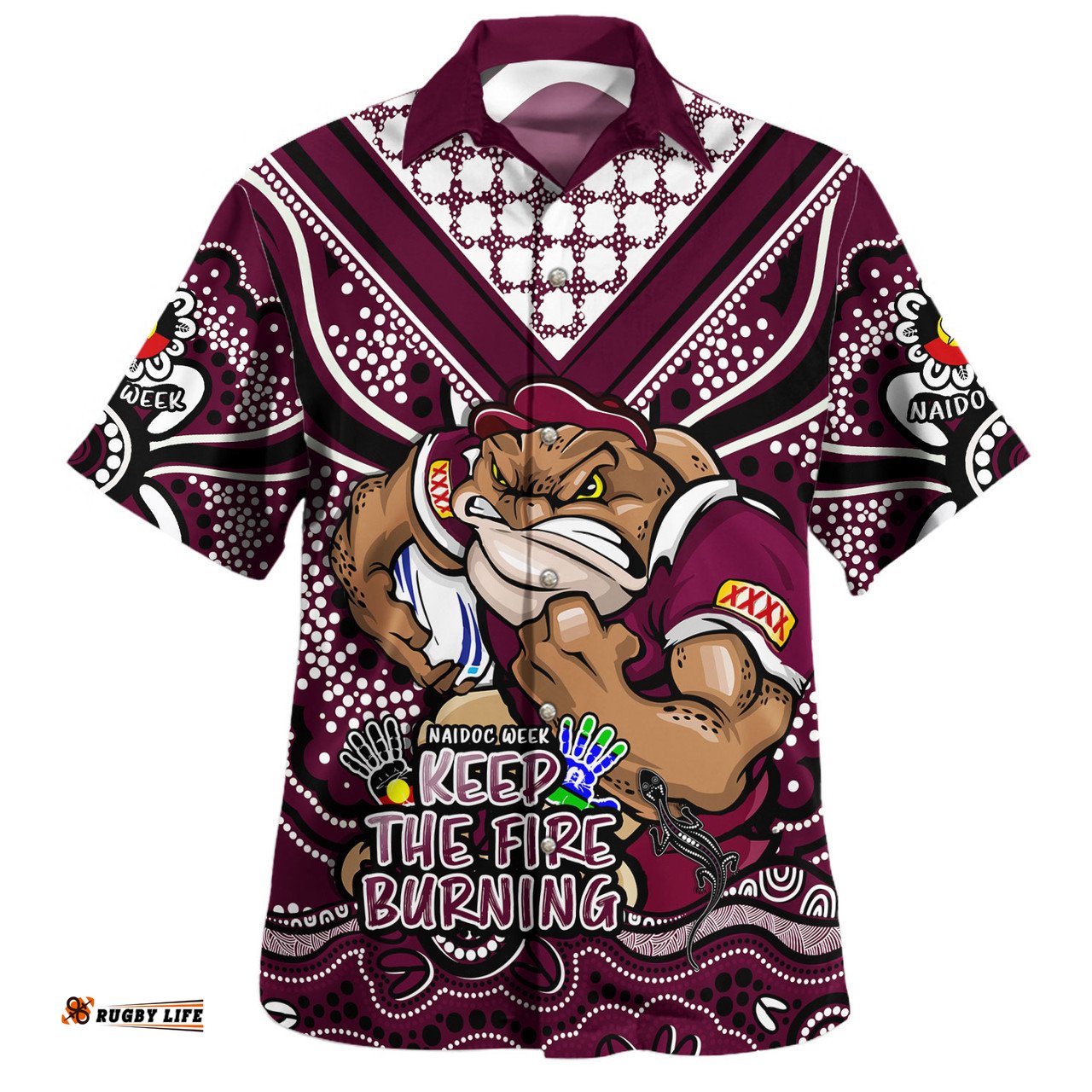 Amazing Aussie Queensland Maroons Aboriginal Inspired Naidoc Week Custom For Die Hard Fan Supporters Hawaiian Shirt