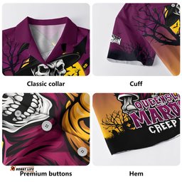 Amazing Aussie Queensland Maroons Dark Moon Rugby Halloween Battle Edition Hawaiian Shirt