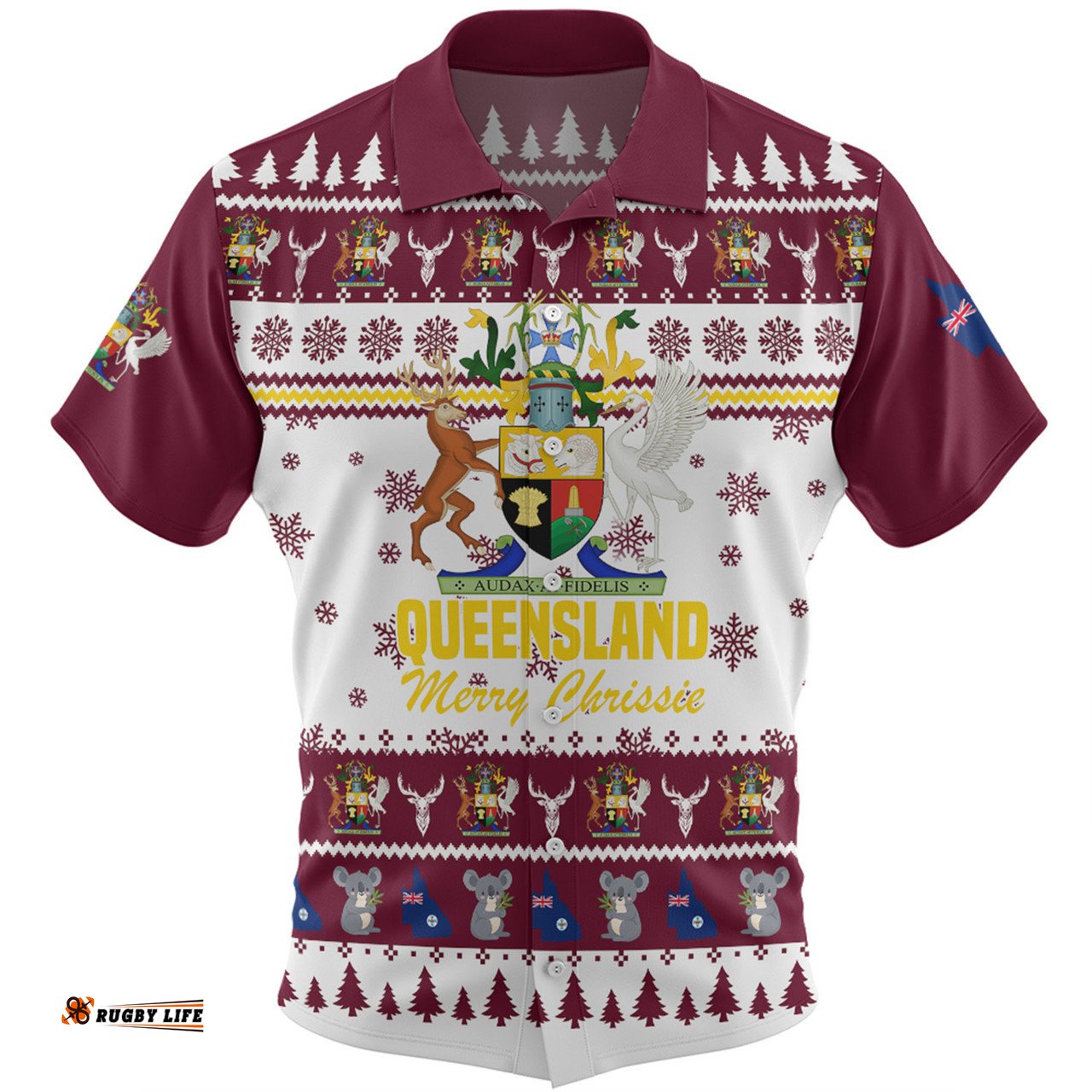 Amazing Aussie Queensland Christmas Merry Chrissie Hawaiian Shirt