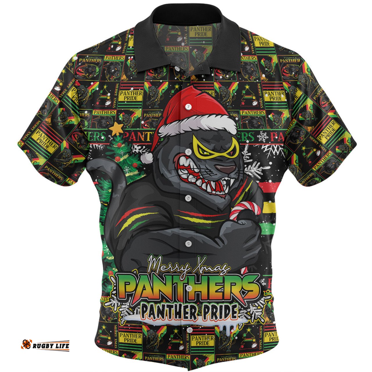 Amazing Aussie Penrith Panthers Merry Ugly Christmas Comic Style Hawaiian Shirt