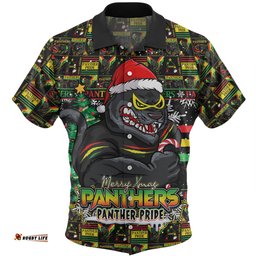 Amazing Aussie Penrith Panthers Merry Ugly Christmas Comic Style Hawaiian Shirt
