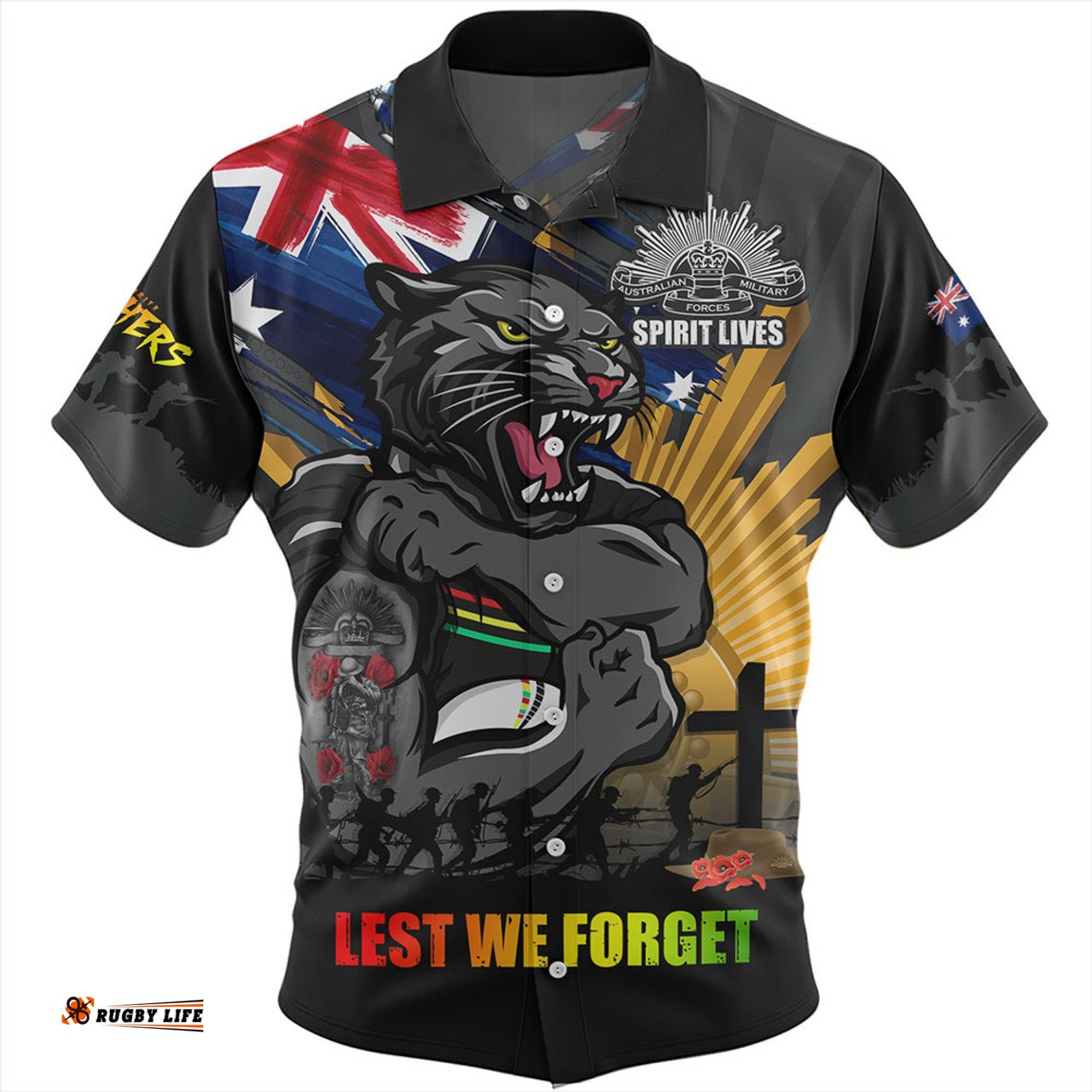 Amazing Aussie Penrith Panthers Fearless ANZAC Defender Hawaiian Shirt