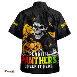 Amazing Aussie Penrith Panthers Dark Moon Rugby Halloween Battle Edition Hawaiian Shirt