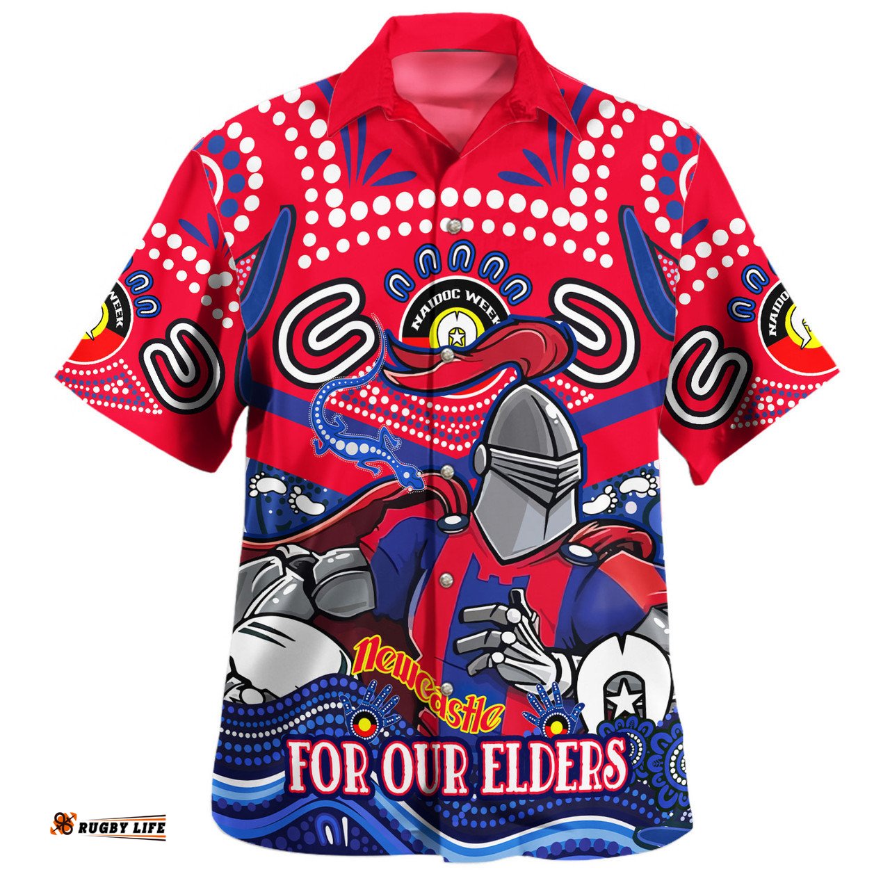 Amazing Aussie Newcastle Knights Naidoc Week Custom For Our Elders Home Jersey Shirt Hawaiian Shirt