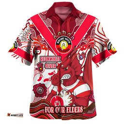 Amazing Aussie St. George Illawarra Dragons Naidoc Week Custom For Our Elders Home Jersey Shirt Hawaiian Shirt