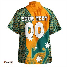 Amazing Aussie Australia Wallabies Custom Custom Proud And Honoured Indigenous Aboriginal Inspired Gold Jersey Hawaiian Shirt