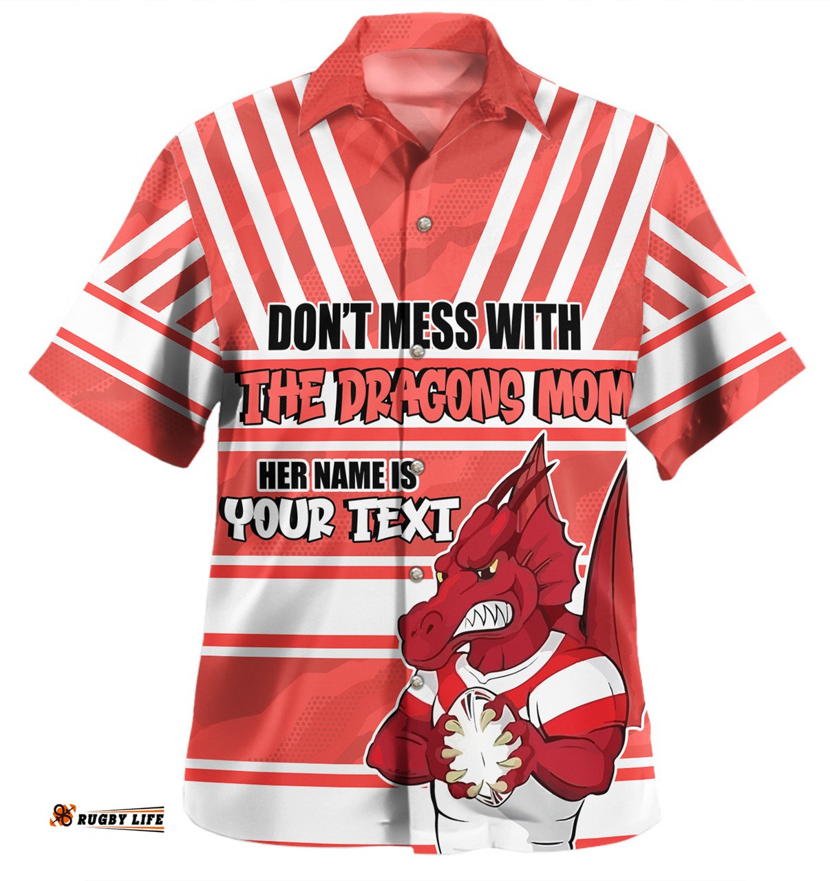 Amazing Aussie St. George Illawarra Dragons Mother's Day Screaming Mom and Crazy Fan Hawaiian Shirt