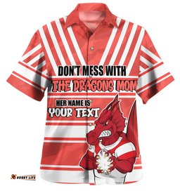 Amazing Aussie St. George Illawarra Dragons Mother's Day Screaming Mom and Crazy Fan Hawaiian Shirt