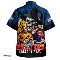 Amazing Aussie Sydney Roosters Dark Moon Rugby Halloween Battle Edition Hawaiian Shirt