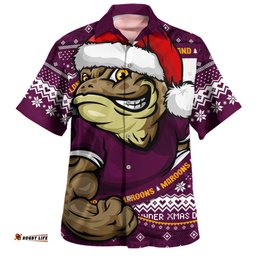 Amazing Aussie Queensland Maroons Ugly Knit Style For Christmas Game Fans Hawaiian Shirt