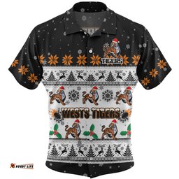 Amazing Aussie Wests Tigers Christmas Custom Special Ugly Christmas Hawaiian Shirt