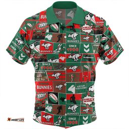 Amazing Aussie South Sydney Rabbitohs Team Of Us Die Hard Fan Supporters Comic Style Hawaiian Shirt
