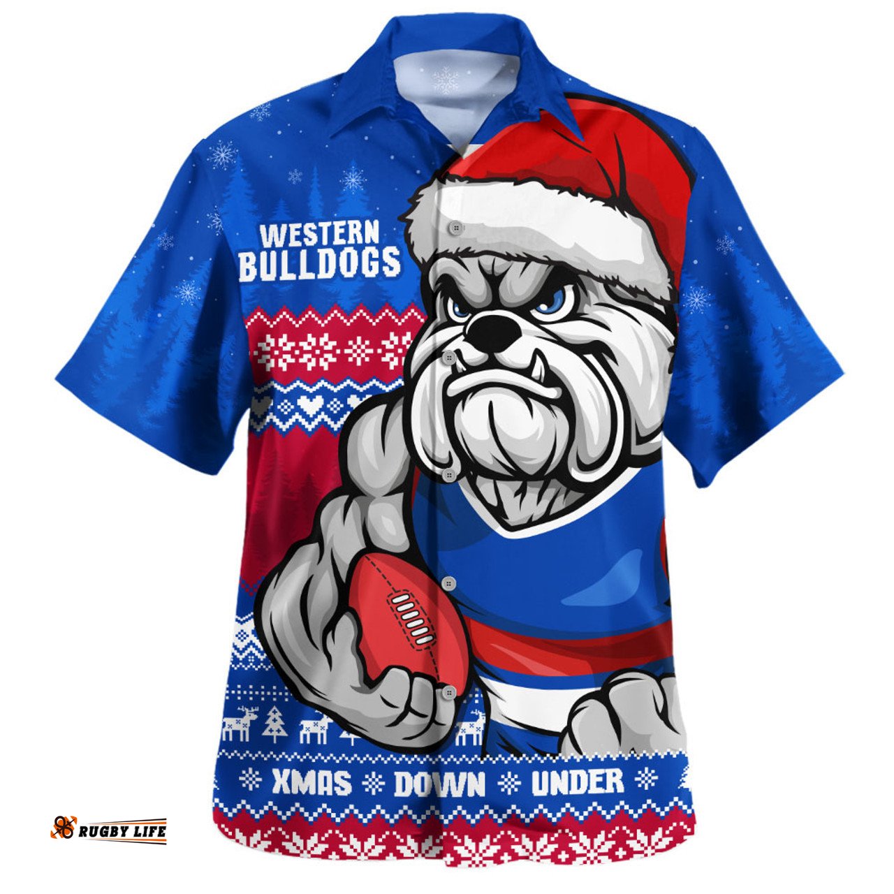 Amazing Aussie Western Bulldogs Merry Christmas Down Under Footy Power Style Hawaiian Shirt