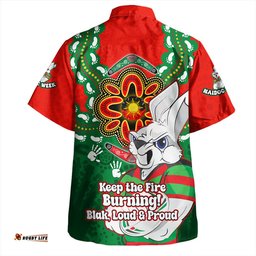 Amazing Aussie South Sydney Rabbitohs Aboriginal Inspired Naidoc Symbol Pattern Hawaiian Shirt