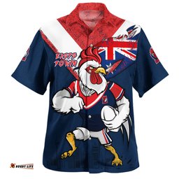 Amazing Aussie Sydney Roosters Custom For Die Hard Fan Australia Flag Scratch Style Hawaiian Shirt