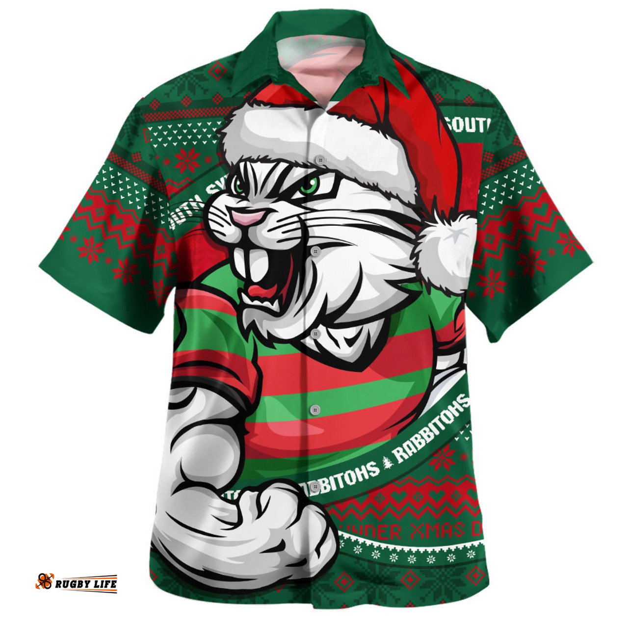 Amazing Aussie South Sydney Rabbitohs Ugly Knit Style For Christmas Game Fans Hawaiian Shirt