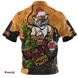 Amazing Aussie Wests Tigers Christmas Custom Let's Get Lit Chrisse Pressie Hawaiian Shirt
