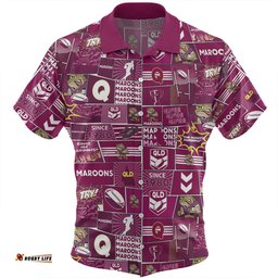 Amazing Aussie Queensland Sport Team Of Us Die Hard Fan Supporters Comic Style Hawaiian Shirt