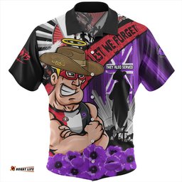 Amazing Aussie St Kilda ANZAC Day Honor Purple Valor And Spirit Hawaiian Shirt