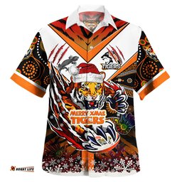 Amazing Aussie Australia Tigers Merry Christmas Super Tigers Indigenous Claw Scratch Hawaiian Shirt