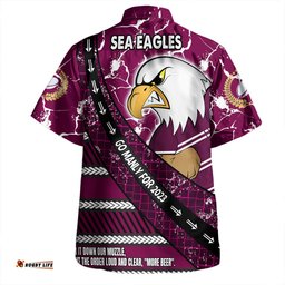 Amazing Aussie Manly Warringah Sea Eagles Theme Song For Rugby With Sporty Style Hawaiian Shirt