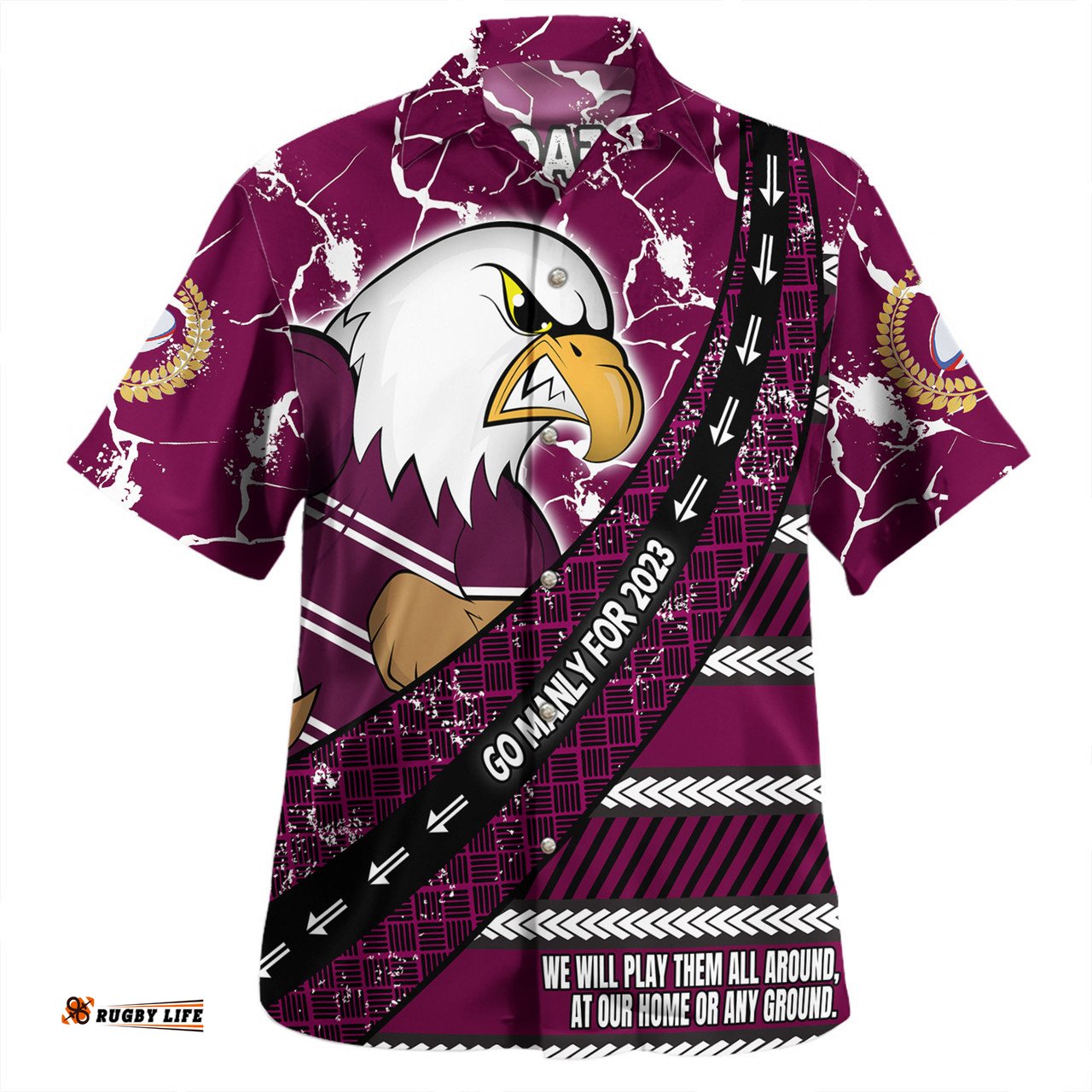 Amazing Aussie Manly Warringah Sea Eagles Theme Song For Rugby With Sporty Style Hawaiian Shirt
