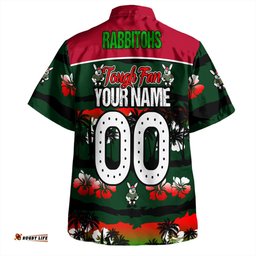 Amazing Aussie South Sydney Rabbitohs Eat Sleep Repeat With Tropical Patterns Hawaiian Shirt