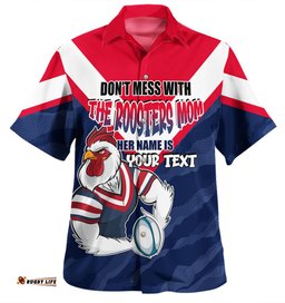 Amazing Aussie Sydney Roosters Mother's Day Screaming Mom and Crazy Fan Hawaiian Shirt