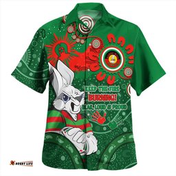 Amazing Aussie South Sydney Rabbitohs Aboriginal Indigenous Naidoc Week Dreamtime Dot Painting With Flag Hawaiian Shirt