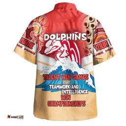 Amazing Aussie Redcliffe Dolphins Custom Talent Win Games But Teamwork And Intelligence Win Championships With Aboriginal Style Hawaiian Shirt