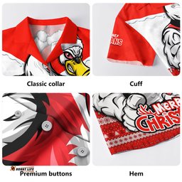 Amazing Aussie Sydney Swans Santa Scoring Touchdown On Christmas Game Day Hawaiian Shirt