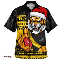 Amazing Aussie Richmond Merry Christmas Down Under Footy Power Style Hawaiian Shirt