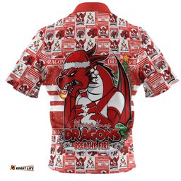 Amazing Aussie St. George Illawarra Dragons Merry Ugly Christmas Comic Style Hawaiian Shirt
