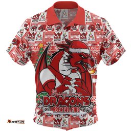Amazing Aussie St. George Illawarra Dragons Merry Ugly Christmas Comic Style Hawaiian Shirt