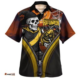 Amazing Aussie Richmond Halloween Night Reaper Zipper Hawaiian Shirt