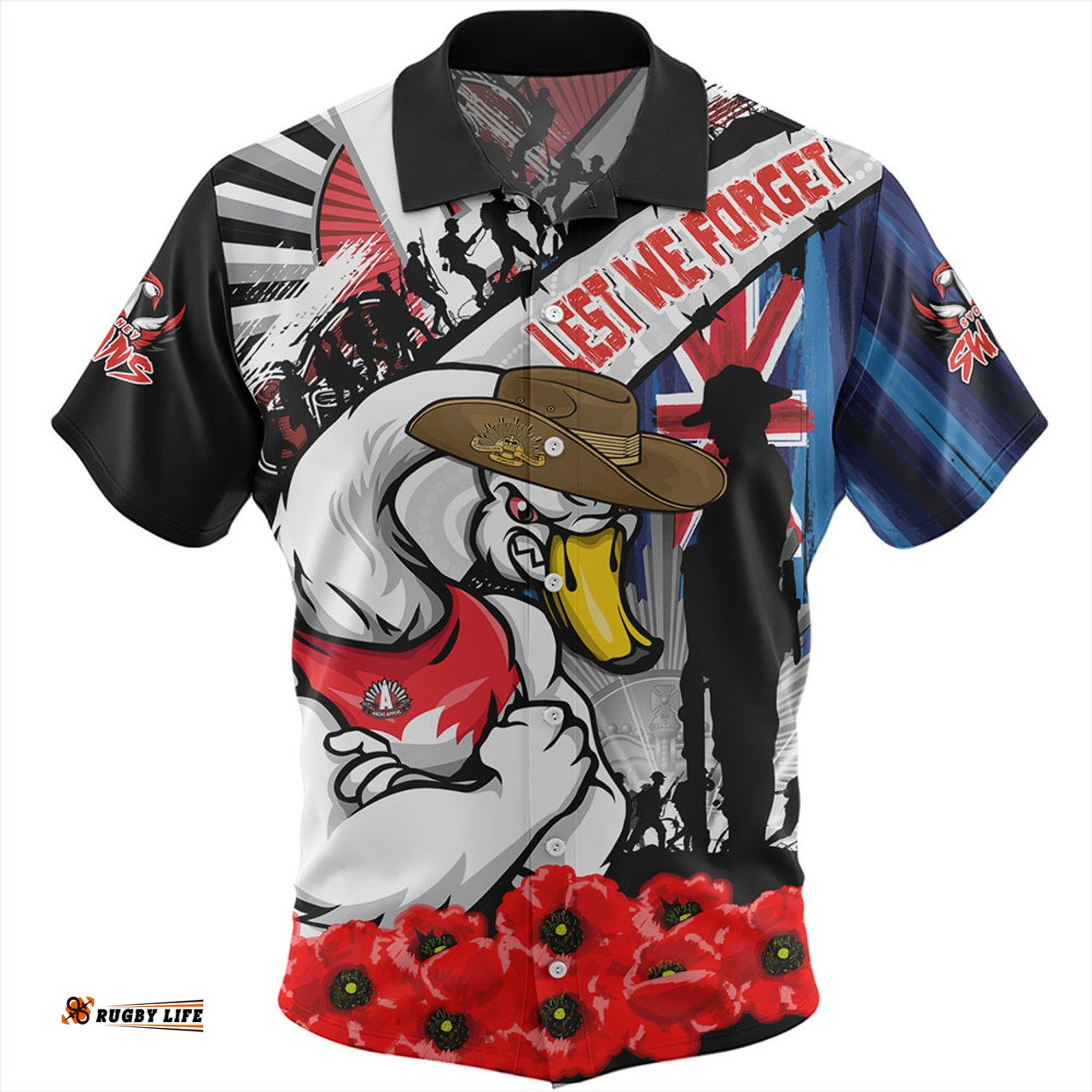 Amazing Aussie Sydney Swans Anzac Day Honor United In Spirit Hawaiian Shirt