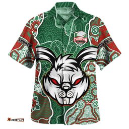 Amazing Aussie South Sydney Rabbitohs Grand Final Custom Custom Rabbitohs With Contemporary Style Of Aboriginal Painting Hawaiian Shirt