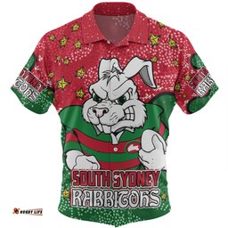 Amazing Aussie South Sydney Rabbitohs Team With Dot And Star Patterns For Tough Fan Hawaiian Shirt