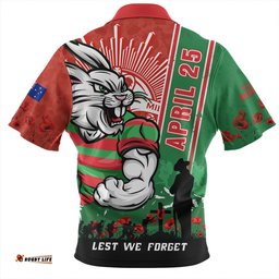 Amazing Aussie South Sydney Rabbitohs Anzac Day Lest We Forget Strong Fighting Spirit Hawaiian Shirt