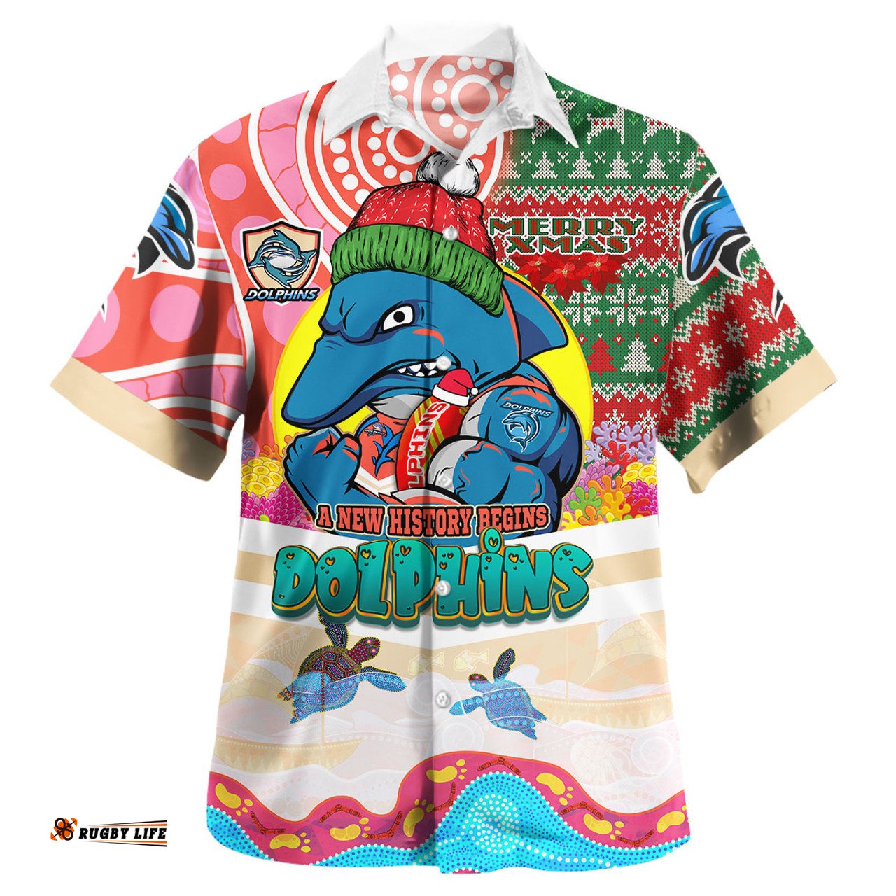 Amazing Aussie Redcliffe Dolphins Custom A New History Begins Hawaiian Shirt