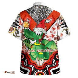 Amazing Aussie St. George Illawarra Dragons Merry Christmas Green Dragons Indigenous Hawaiian Shirt