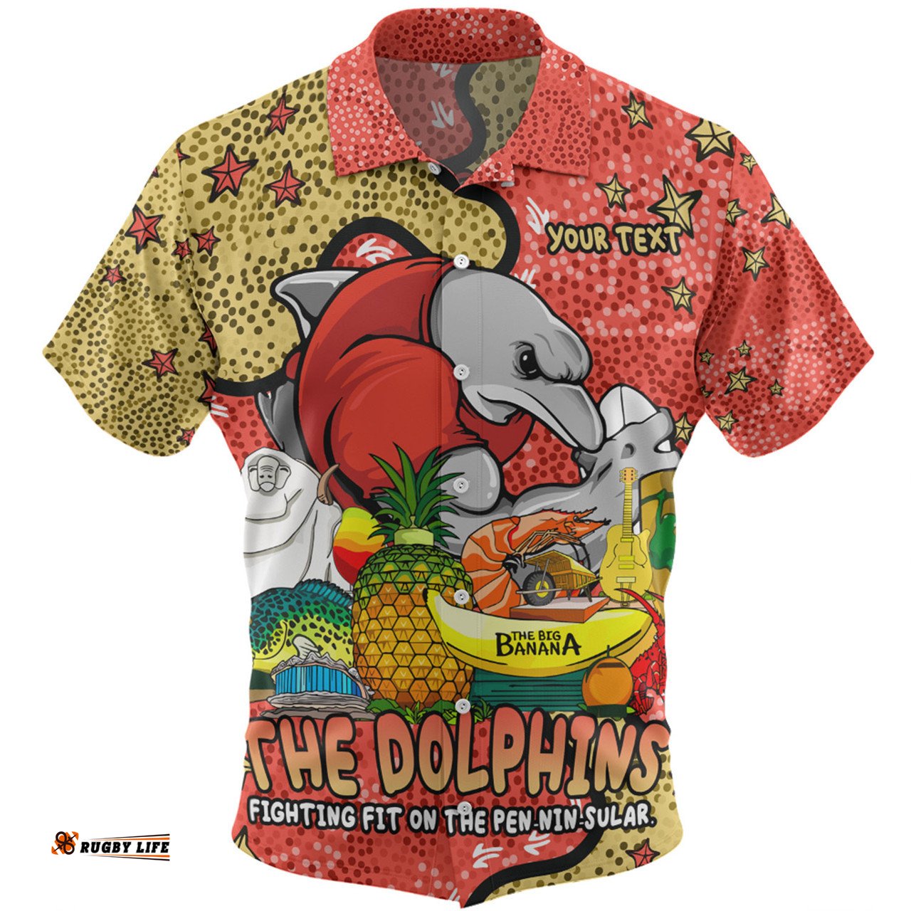 Amazing Aussie Redcliffe Dolphins Custom Australian Big Things Hawaiian Shirt