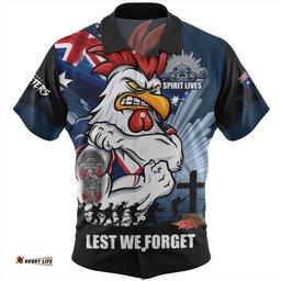 Amazing Aussie Sydney Roosters Fearless ANZAC Defender Hawaiian Shirt