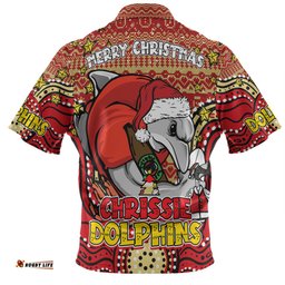 Amazing Aussie Redcliffe Dolphins Christmas Custom Christmas Knit Patterns Vintage Jersey Ugly Hawaiian Shirt