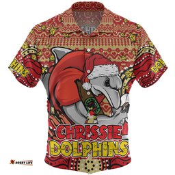 Amazing Aussie Redcliffe Dolphins Christmas Custom Christmas Knit Patterns Vintage Jersey Ugly Hawaiian Shirt
